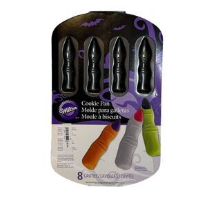NEW Wilton: 8 Cavity Finger Cookie Cake Pan #2105-0511 Non-Stick 1"x4" Halloween